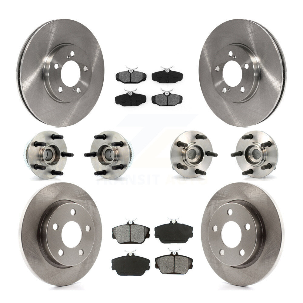 Hub Bearing Brake Rotor Pads Front Rear Kit (10Pc) For Ford Taurus Lincoln Sable