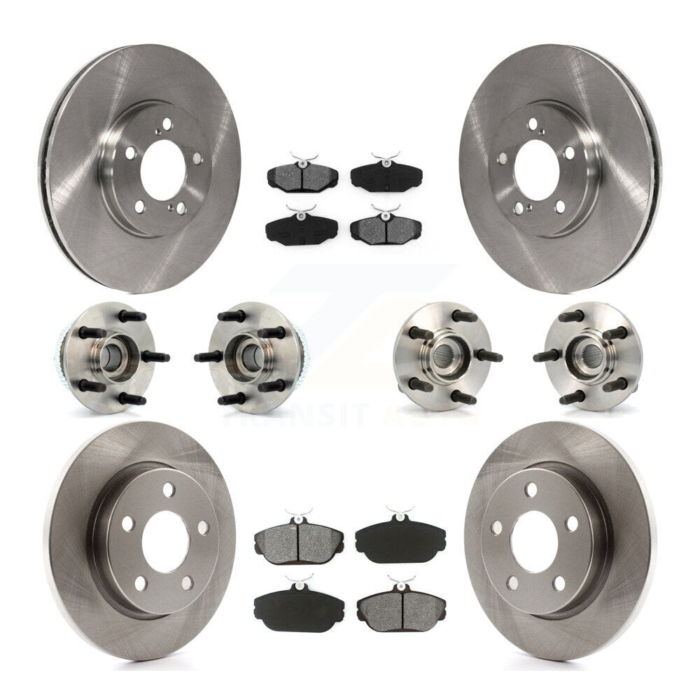 Hub Bearings Disc Brake Rotors And Pads Front Rear Kit (10Pc) For Ford Taurus