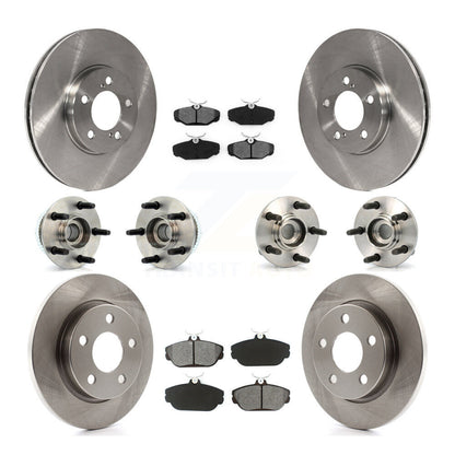 Hub Bearings Disc Brake Rotors And Pads Front Rear Kit (10Pc) For Ford Taurus