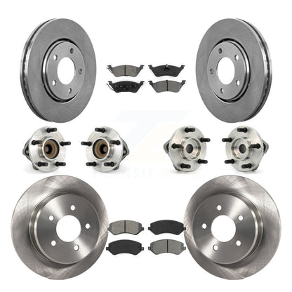 Hub Bearing Brake Rotor Pad Front Rear Kit (10Pc) For Dodge Caravan Grand Town &