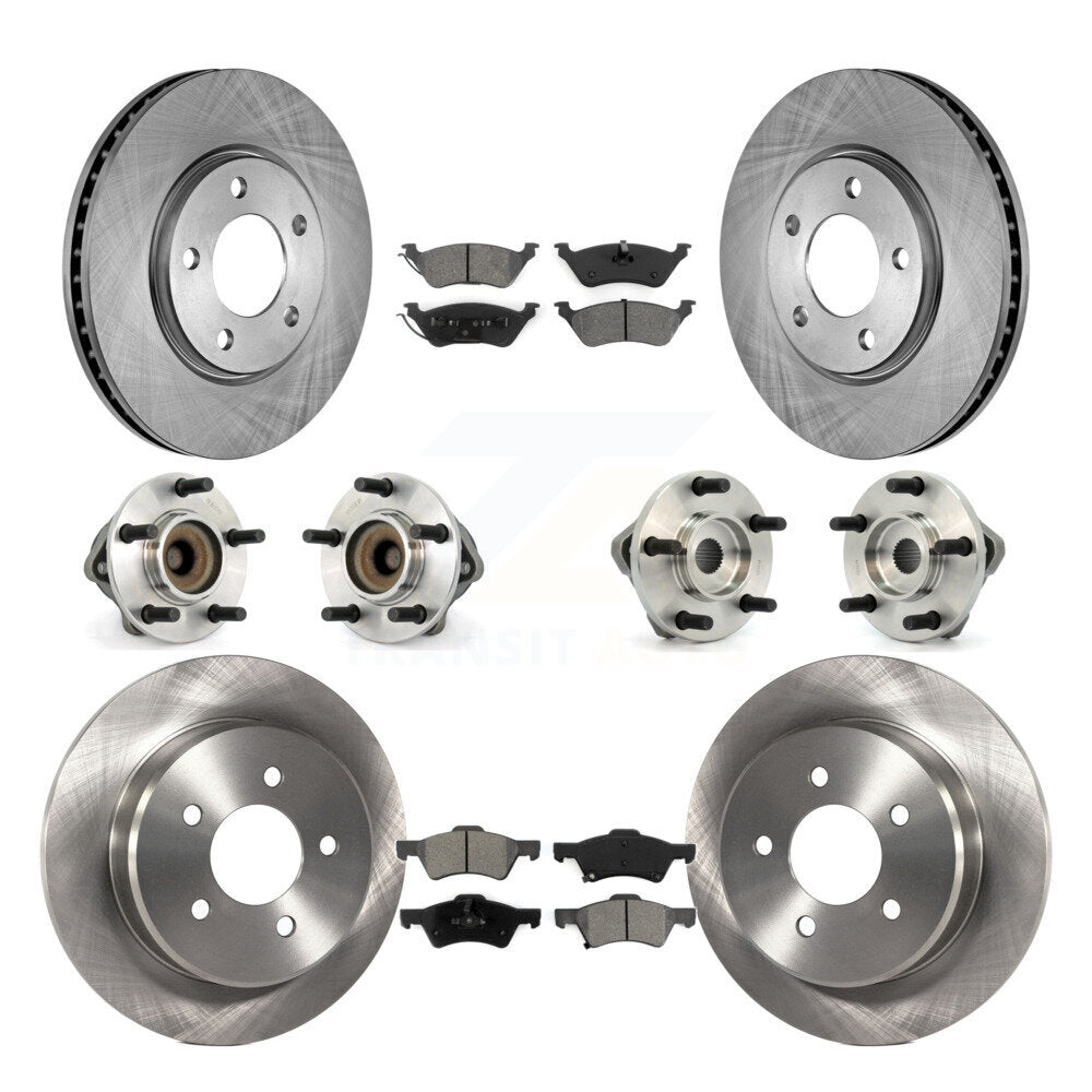 Hub Bearing Brake Rotor Pad Front Rear Kit (10Pc) For Dodge Grand Caravan Town &