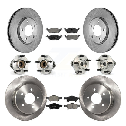 Hub Bearing Brake Rotor Pad Front Rear Kit (10Pc) For Dodge Grand Caravan Town &