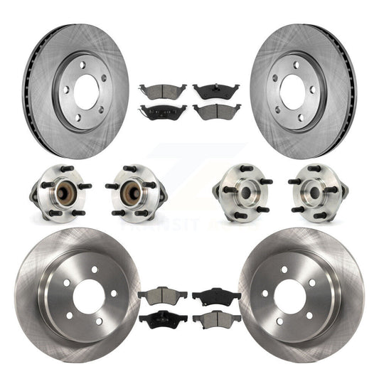 Hub Bearing Brake Rotor Pad Front Rear Kit (10Pc) For Dodge Grand Caravan Town &