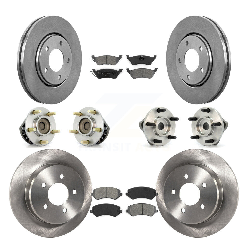 Hub Bearing Brake Rotor Pad Front Rear Kit (10Pc) For Dodge Caravan Grand Town &