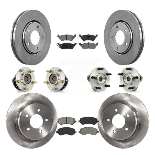 Hub Bearing Brake Rotor Pad Front Rear Kit (10Pc) For Dodge Caravan Grand Town &