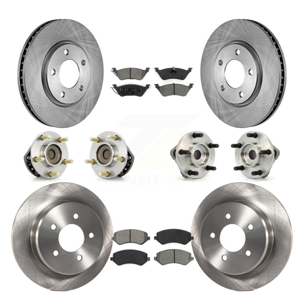 Hub Bearing Disc Brake Rotor And Pads Front Rear Kit (10Pc) For Chrysler Voyager