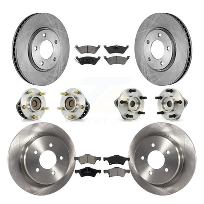 Hub Bearing Brake Rotor Pad Front Rear Kit (10Pc) For Dodge Grand Caravan Town &