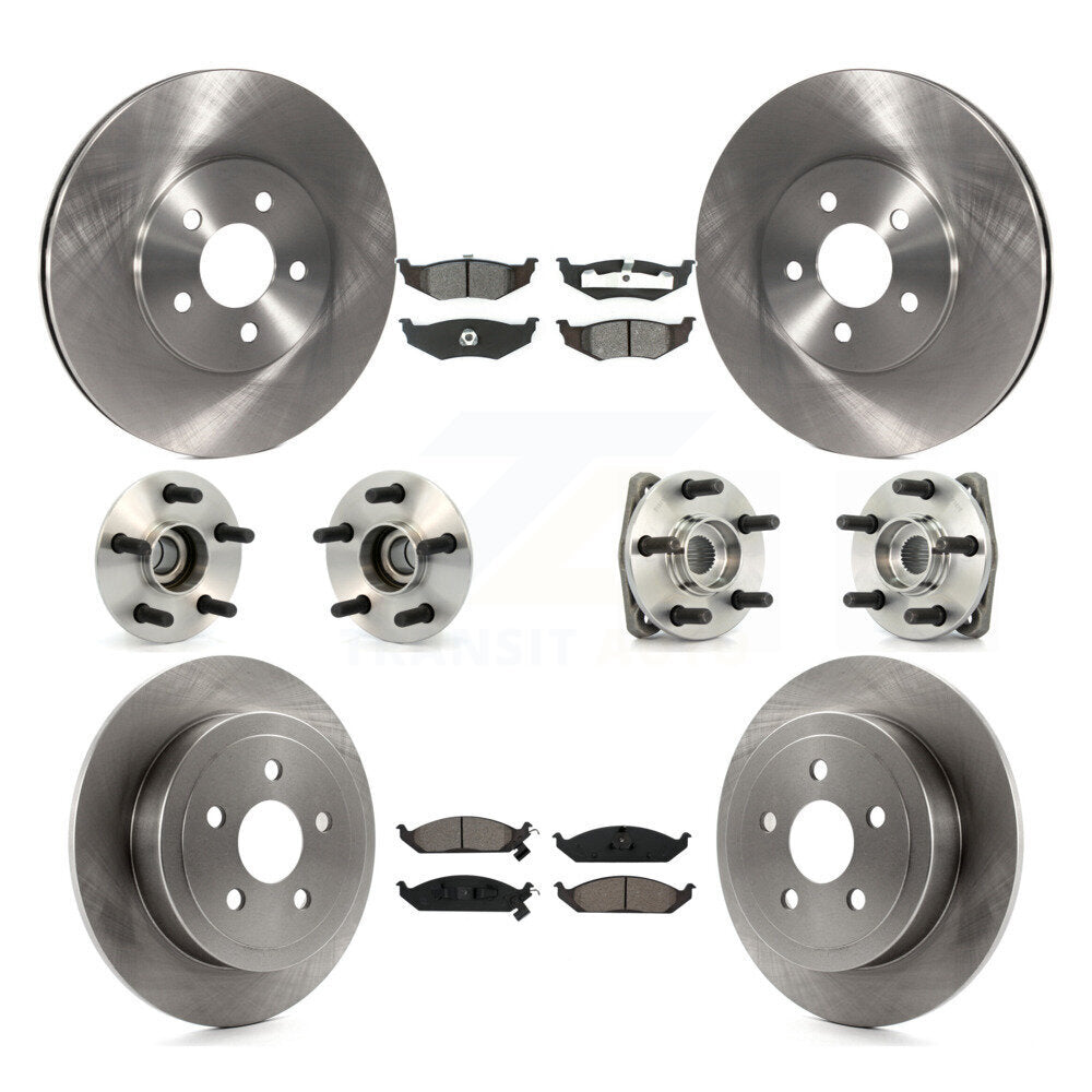 Hub Bearing Disc Brake Rotor Pad Front Rear Kit (10Pc) For Chrysler Cirrus Dodge