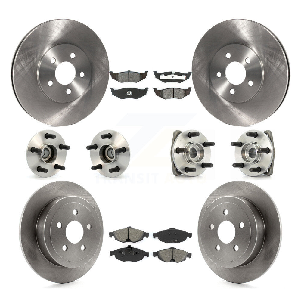 Hub Bearing Brake Rotor And Pad Front Rear Kit (10Pc) For Chrysler Sebring Dodge