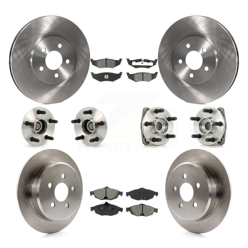 Hub Bearing Brake Rotor And Pad Front Rear Kit (10Pc) For Chrysler Sebring Dodge