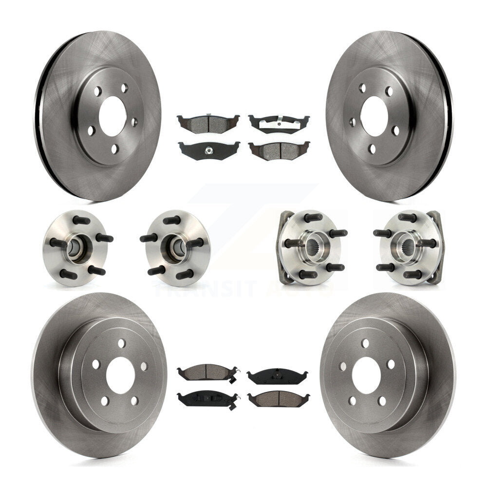 Hub Bearing Brake Rotor & Pads Front Rear Kit (10Pc) For Chrysler Sebring Cirrus