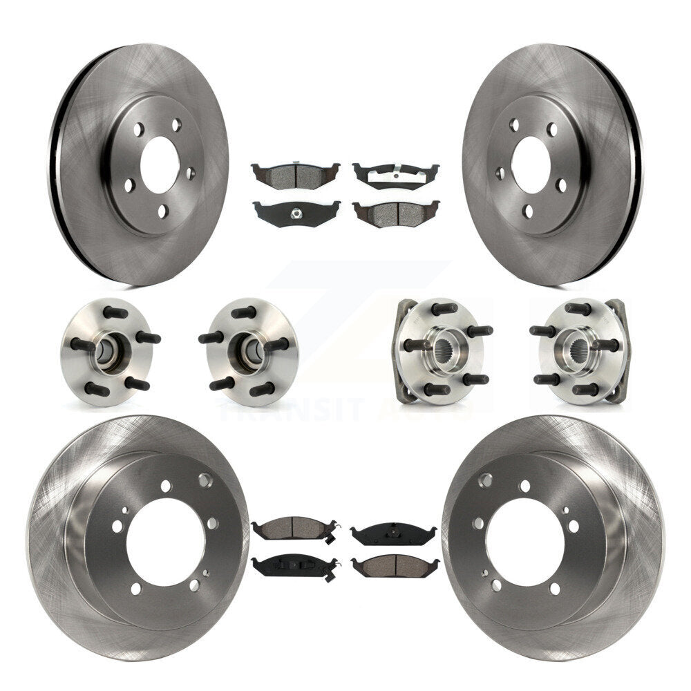 Hub Bearing Brake Rotor Pads Front Rear Kit (10Pc) For Dodge Stratus 4-Wheel ABS
