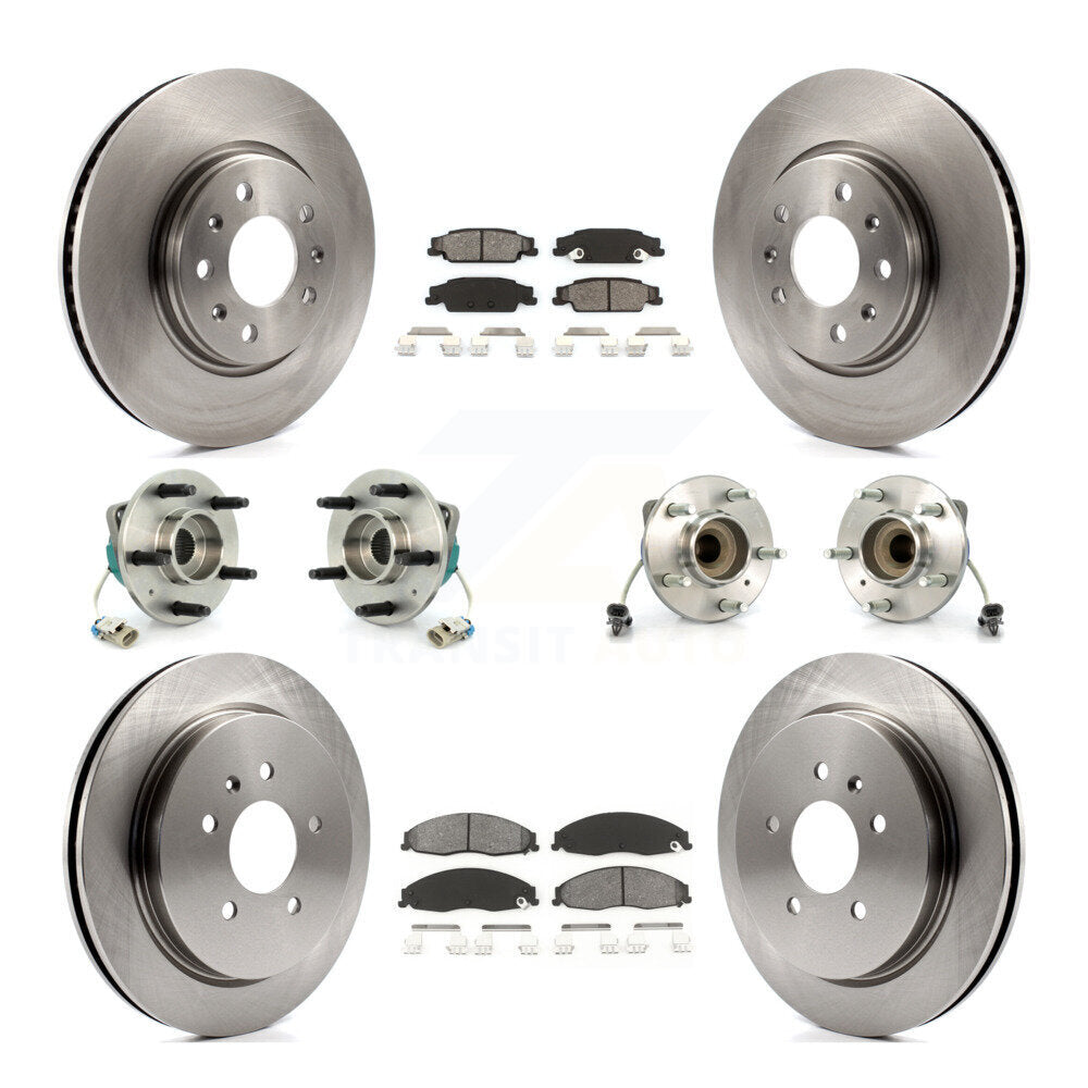 Hub Bearings Disc Brake Rotors And Pads Front Rear Kit (10Pc) For Cadillac CTS