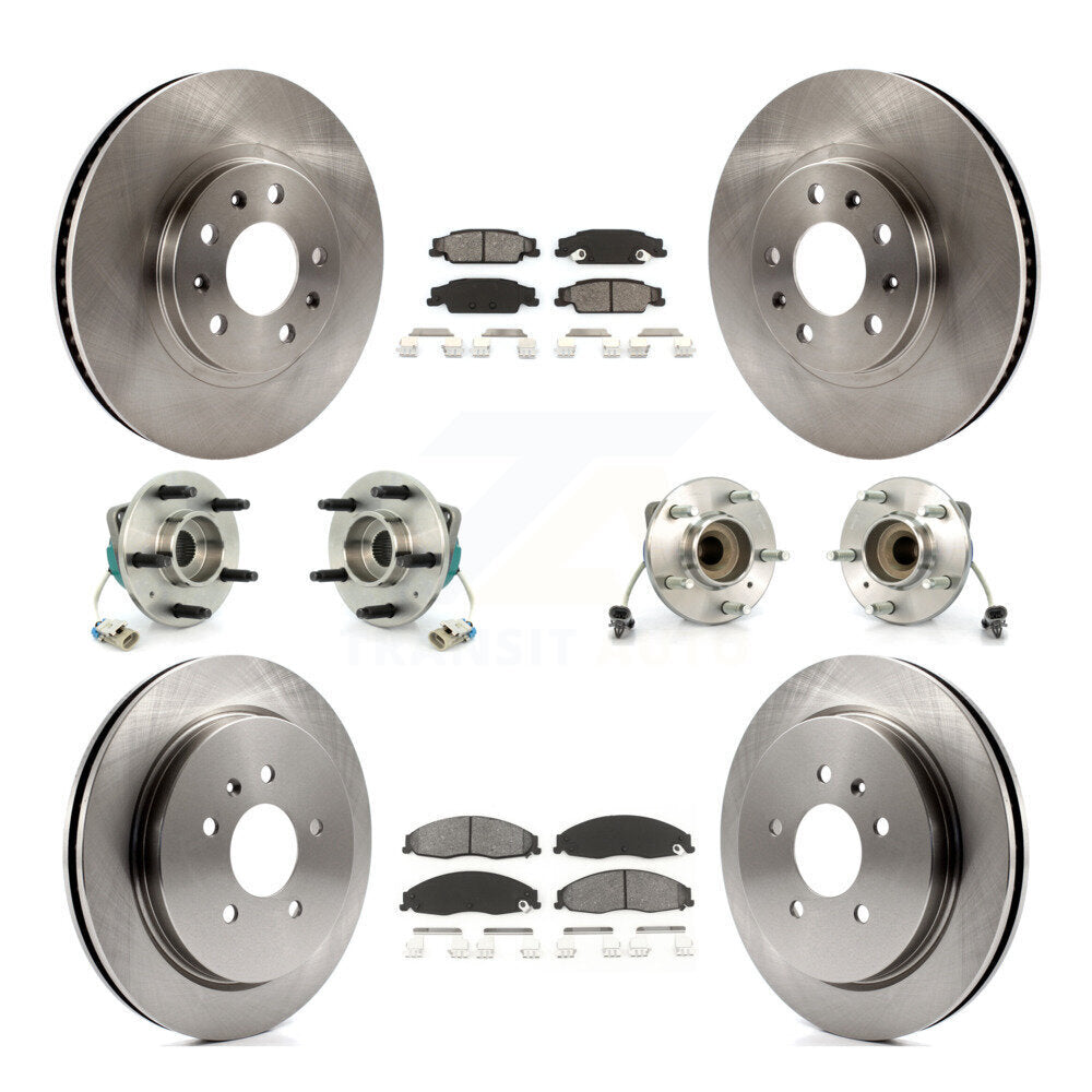 Hub Bearings Disc Brake Rotors And Pads Front Rear Kit (10Pc) For Cadillac CTS