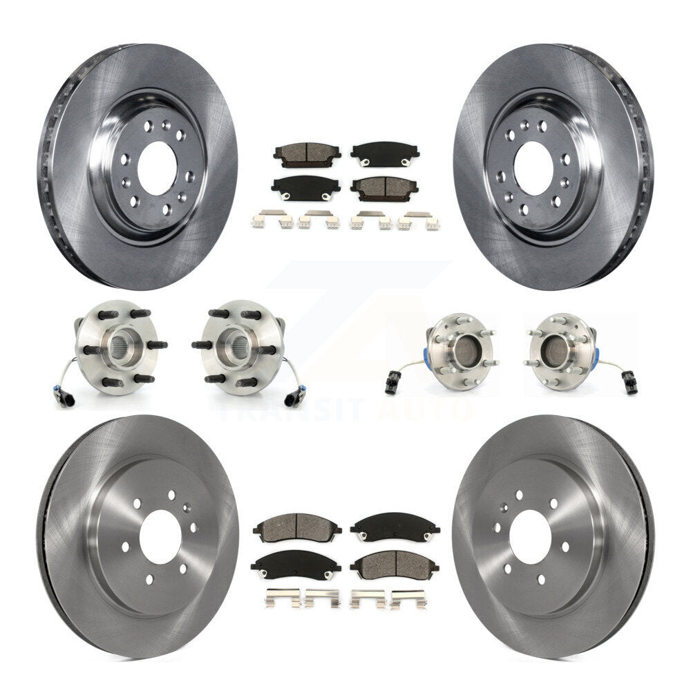 Hub Bearing Disc Brake Rotor And Pads Front Rear Kit (10Pc) For Cadillac SRX RWD