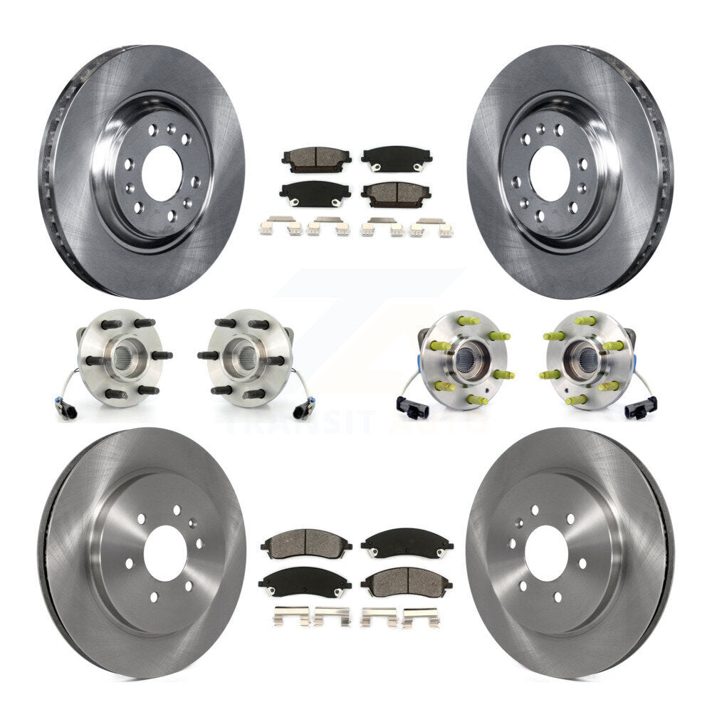 Hub Bearing Disc Brake Rotor And Pads Front Rear Kit (10Pc) For Cadillac SRX AWD
