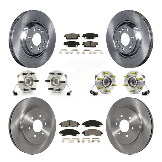 Hub Bearing Disc Brake Rotor And Pads Front Rear Kit (10Pc) For Cadillac SRX AWD