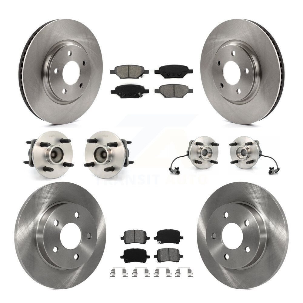 Hub Bearings Disc Brake Rotors And Pads Front Rear Kit (10Pc) For Saturn Ion