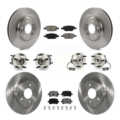 Hub Bearing Brake Rotor & Pads Front Rear Kit (10Pc) For Chevrolet Cobalt Saturn