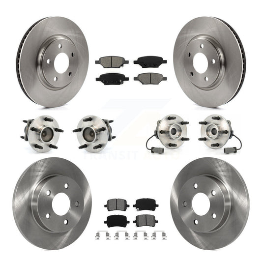 Hub Bearing Brake Rotor & Pads Front Rear Kit (10Pc) For Chevrolet Cobalt Saturn
