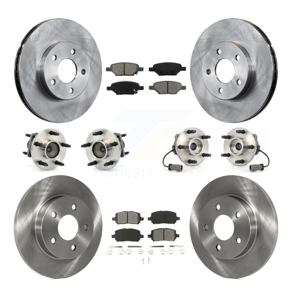 Hub Bearings Disc Brake Rotors And Pads Front Rear Kit (10Pc) For Pontiac G5