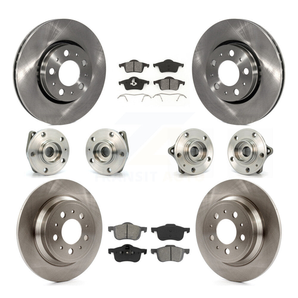 Hub Bearing Brake Rotor And Pad Front Rear Kit (10Pc) For Volvo S60 XC70 V70 S80