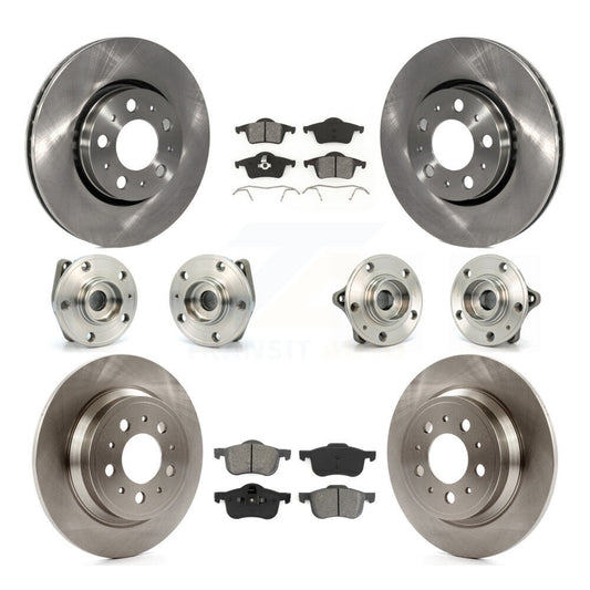 Hub Bearing Brake Rotor And Pad Front Rear Kit (10Pc) For Volvo S60 XC70 V70 S80