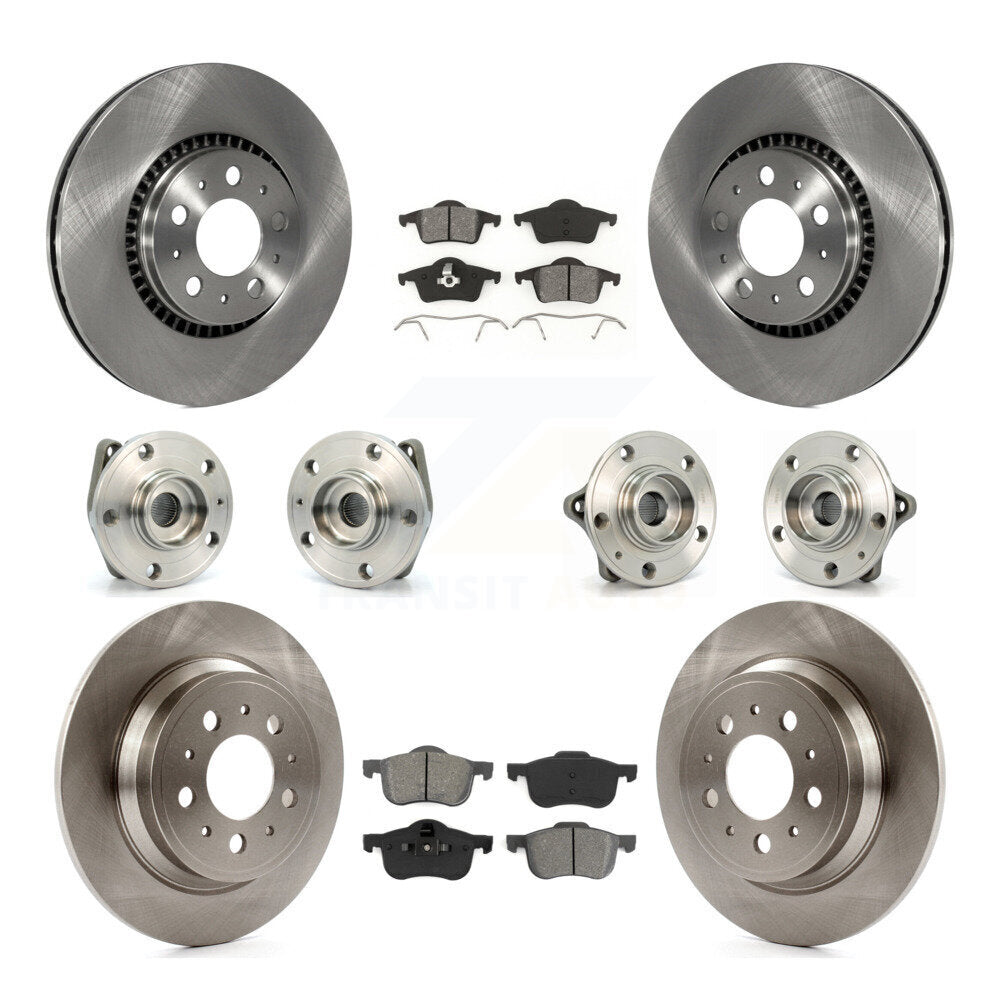 Hub Bearing Brake Rotor And Pad Front Rear Kit (10Pc) For Volvo S60 XC70 V70 S80