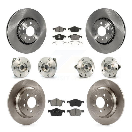 Hub Bearing Brake Rotor And Pad Front Rear Kit (10Pc) For Volvo S60 XC70 V70 S80