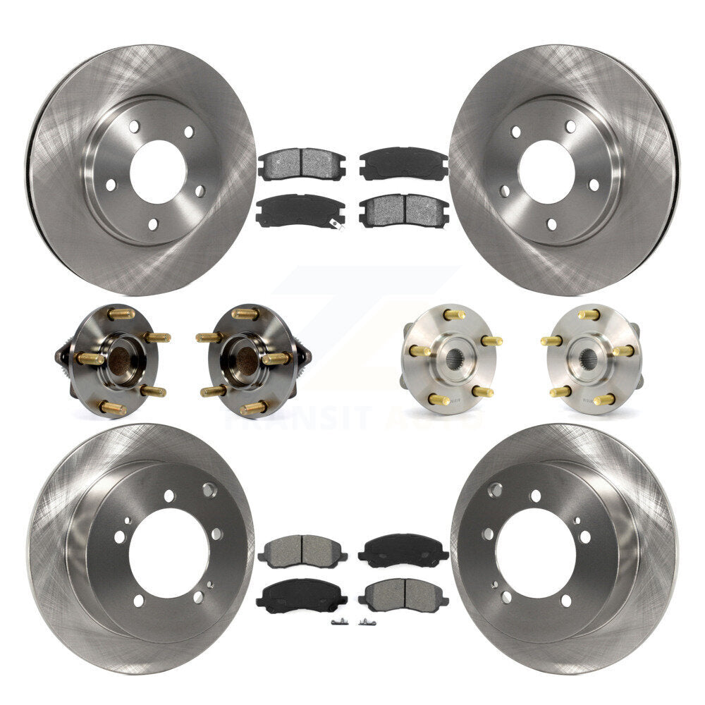 Hub Bearing Disc Brake Rotor & Pads Front Rear Kit (10Pc) For Mitsubishi Eclipse