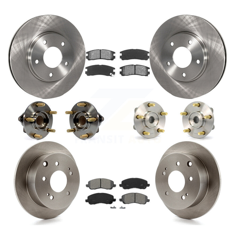 Hub Bearing Disc Brake Rotor And Pad Front Rear Kit (10Pc) For Mitsubishi Galant