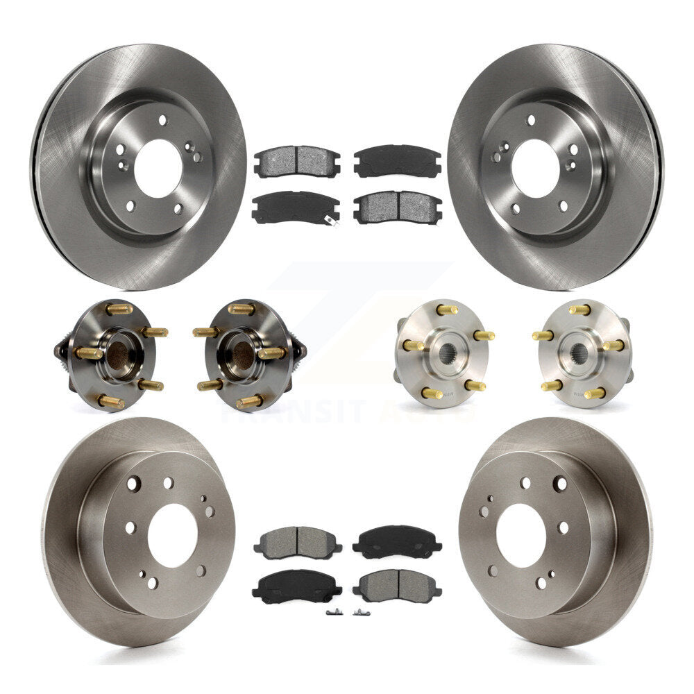 Hub Bearing Brake Rotor Pad Front Rear Kit (10Pc) For 06 Mitsubishi Eclipse 2.4L