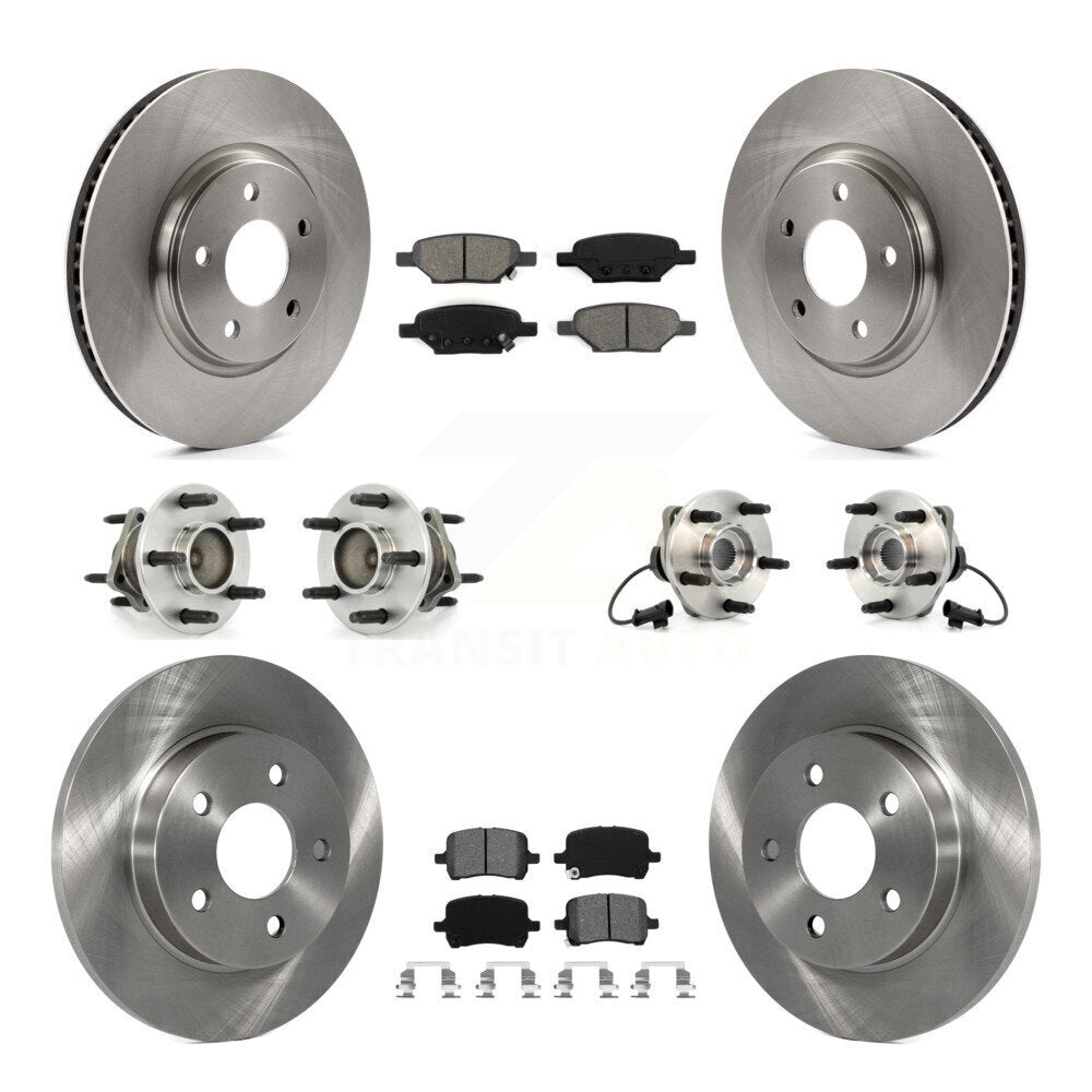 Hub Bearing Brake Rotor & Pads Front Rear Kit (10Pc) For Chevrolet Malibu HHR G6