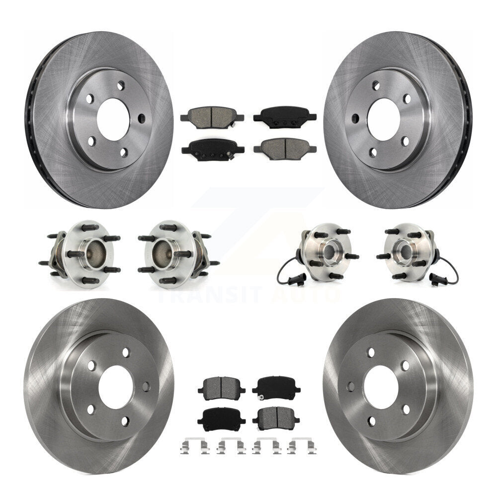 Hub Bearing Disc Brake Rotor And Pads Front Rear Kit (10Pc) For Chevrolet Malibu
