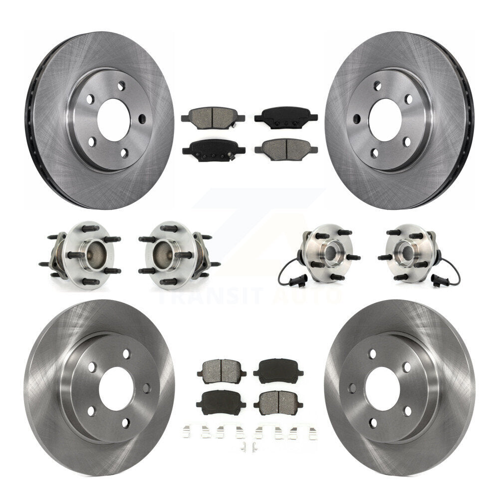 Hub Bearing Brake Rotor & Pad Front Rear Kit (10Pc) For Chevrolet Malibu Pontiac