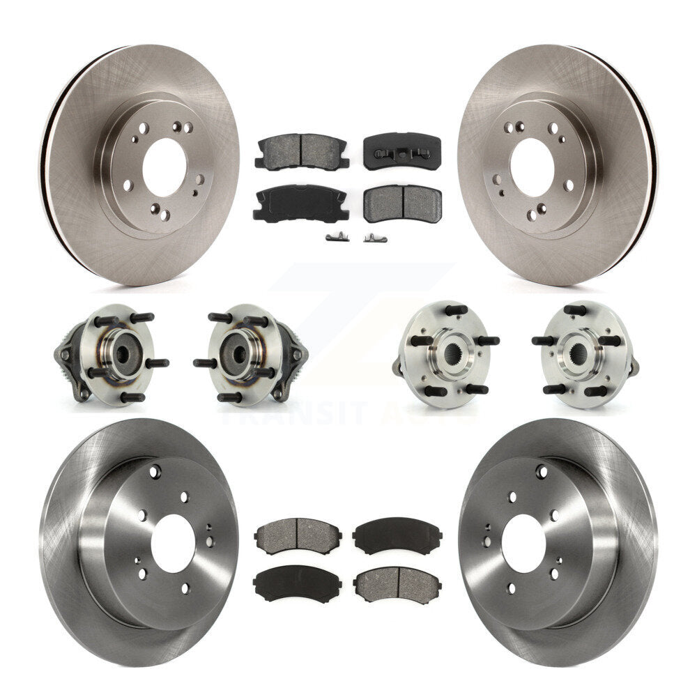 Hub Bearing Brake Rotor & Pads Front Rear Kit (10Pc) For Mitsubishi Endeavor FWD