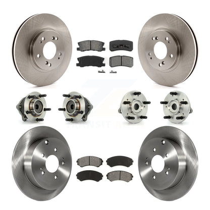 Hub Bearing Brake Rotor & Pads Front Rear Kit (10Pc) For Mitsubishi Endeavor FWD