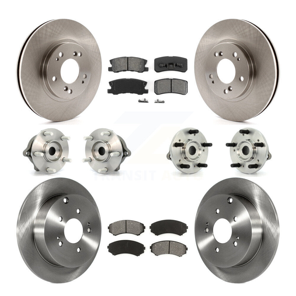 Hub Bearing Brake Rotor & Pads Front Rear Kit (10Pc) For Mitsubishi Endeavor AWD