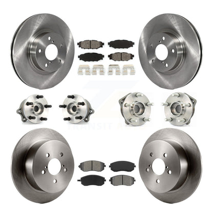 Hub Bearing Brake Rotor Pad Front Rear Kit (10Pc) For 05 Subaru Legacy i/Limited