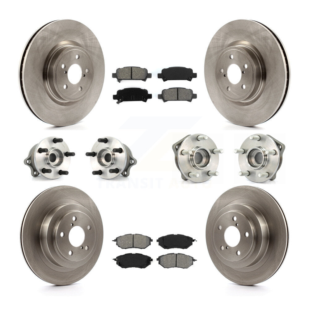 Hub Bearings Disc Brake Rotors And Pads Front Rear Kit (10Pc) For Subaru Legacy