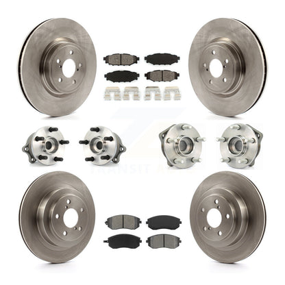 Hub Bearings Disc Brake Rotors And Pads Front Rear Kit (10Pc) For Subaru Legacy