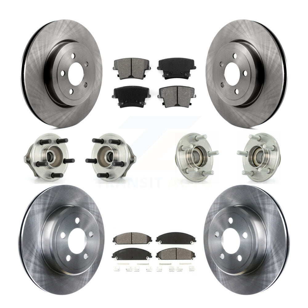 Hub Bearing Brake Rotor Pad Front Rear Kit (10Pc) For Chrysler 300 Dodge Charger