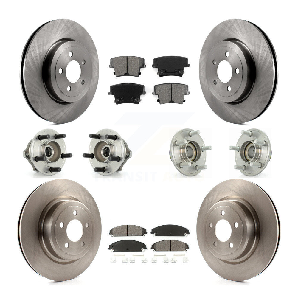 Hub Bearings Disc Brake Rotors And Pads Front Rear Kit (10Pc) For Dodge Charger