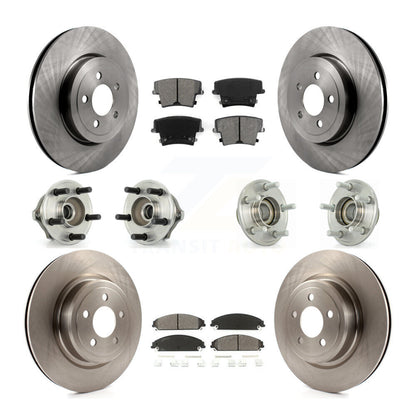 Hub Bearings Disc Brake Rotors And Pads Front Rear Kit (10Pc) For Dodge Charger