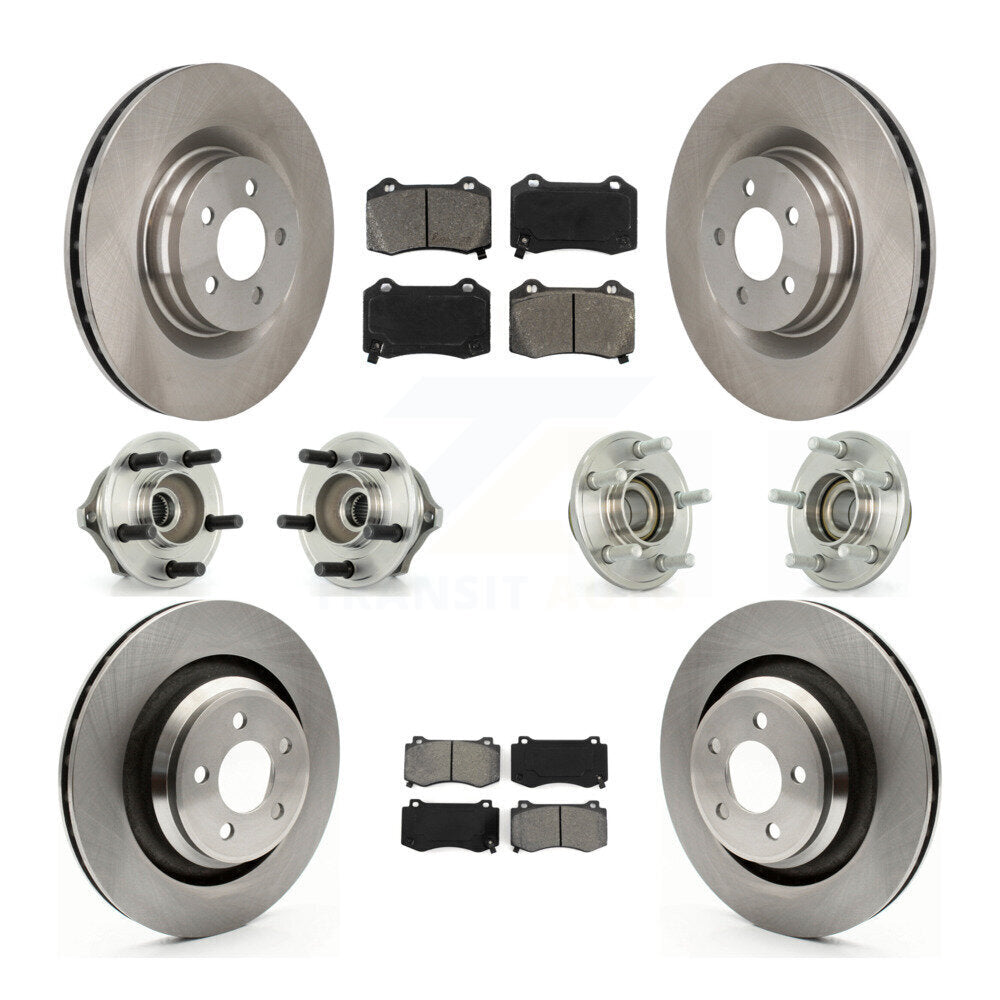 Hub Bearing Brake Rotor Pad Front Rear Kit (10Pc) For Chrysler 300 Dodge Charger