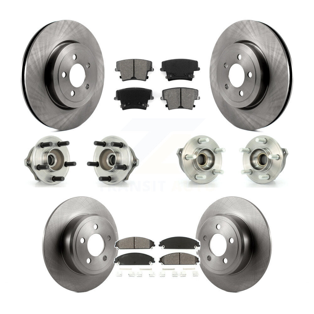 Hub Bearing Brake Rotor Pad Front Rear Kit (10Pc) For Chrysler 300 AWD with 3.5L