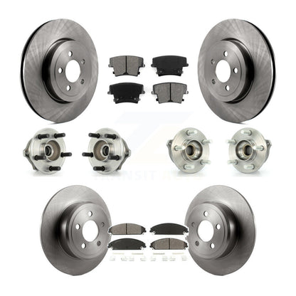 Hub Bearing Brake Rotor Pad Front Rear Kit (10Pc) For Chrysler 300 AWD with 3.5L