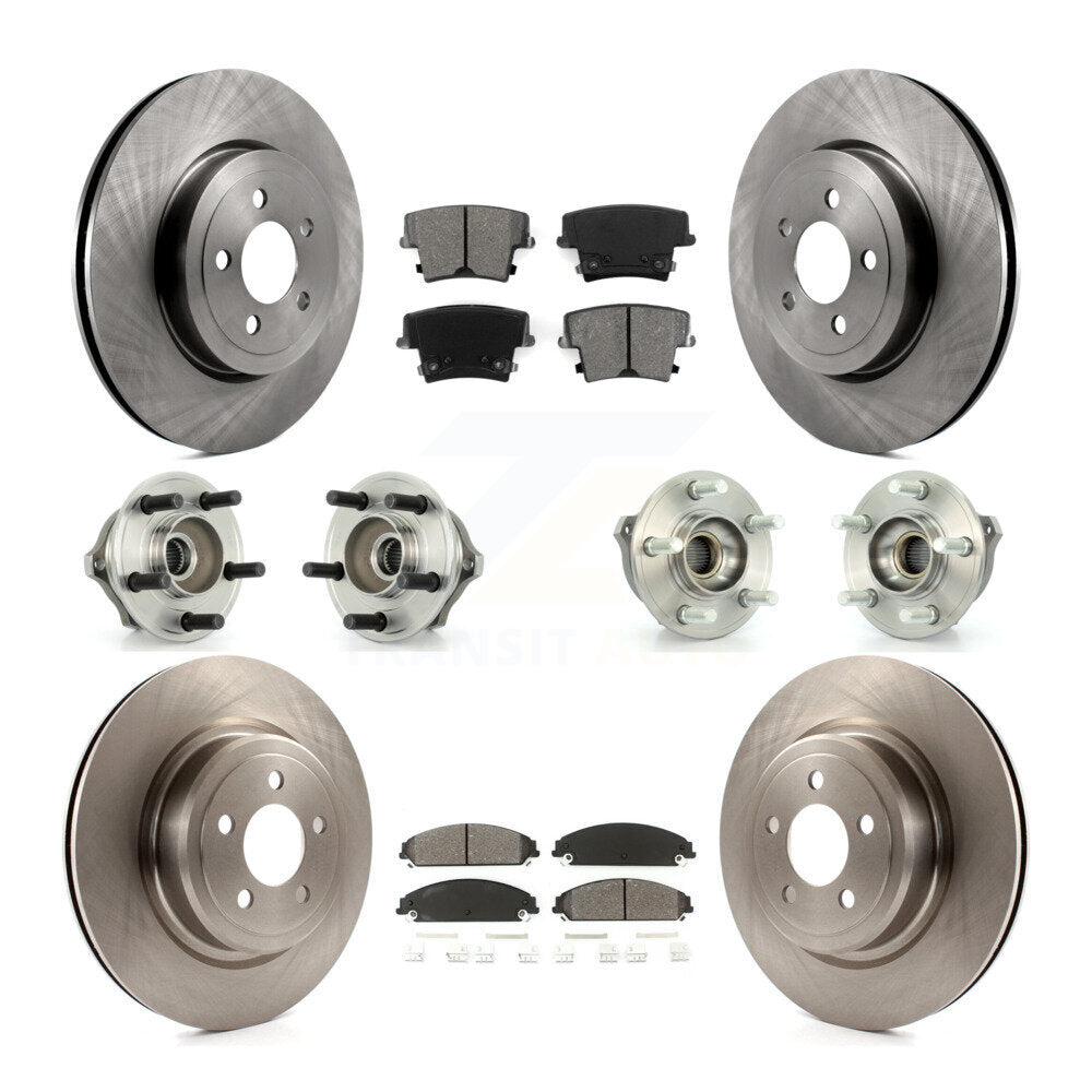 Hub Bearings Disc Brake Rotors And Pads Front Rear Kit (10Pc) For Dodge Charger