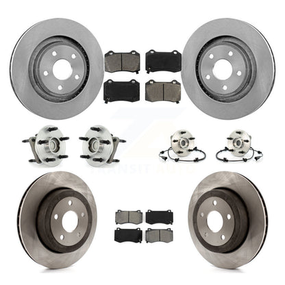 Hub Bearing Brake Rotor & Pad Front Rear Kit (10Pc) For Jeep Grand Cherokee SRT8