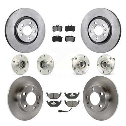 Hub Bearing Disc Brake Rotor And Pads Front Rear Kit (10Pc) For Volkswagen Jetta